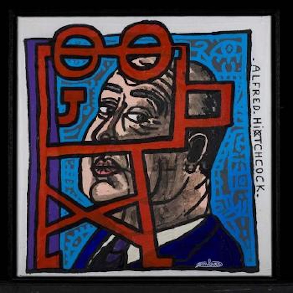 Alfred Hitchcock by Robert Combas