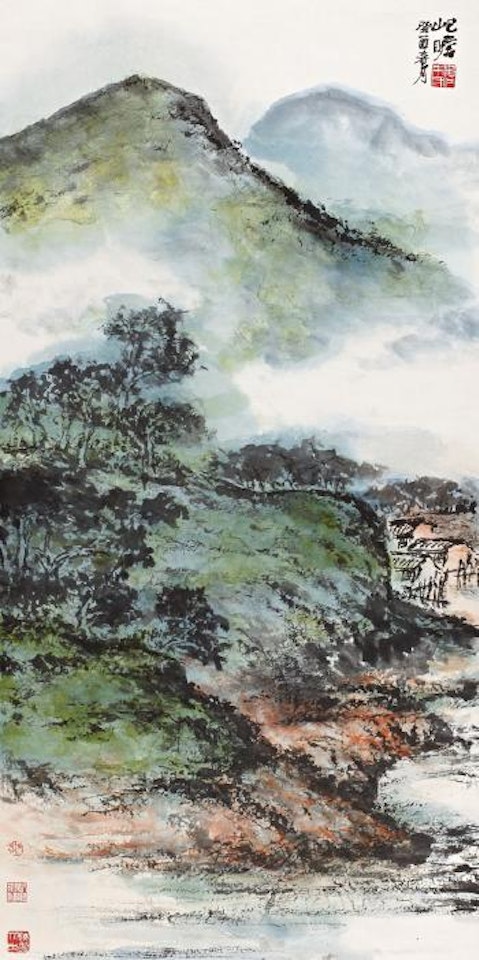 Verdant mountains by Zhu Qizhan