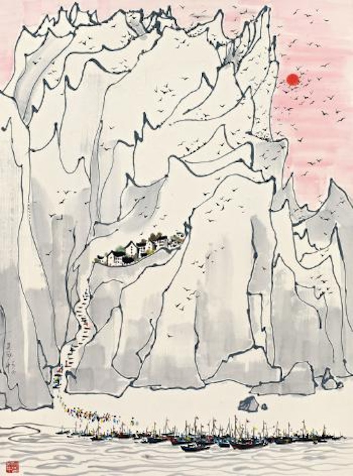 Village of port by Wu Guanzhong