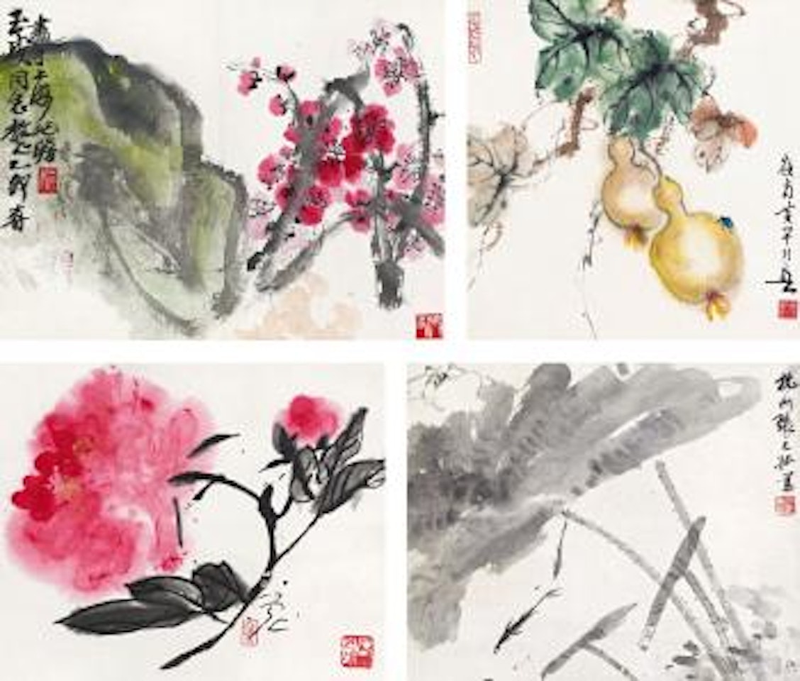 Flowers by Huang Huanwu  by Xie Zhiguang  by Zhang Dazhuang by Zhu Qizhan