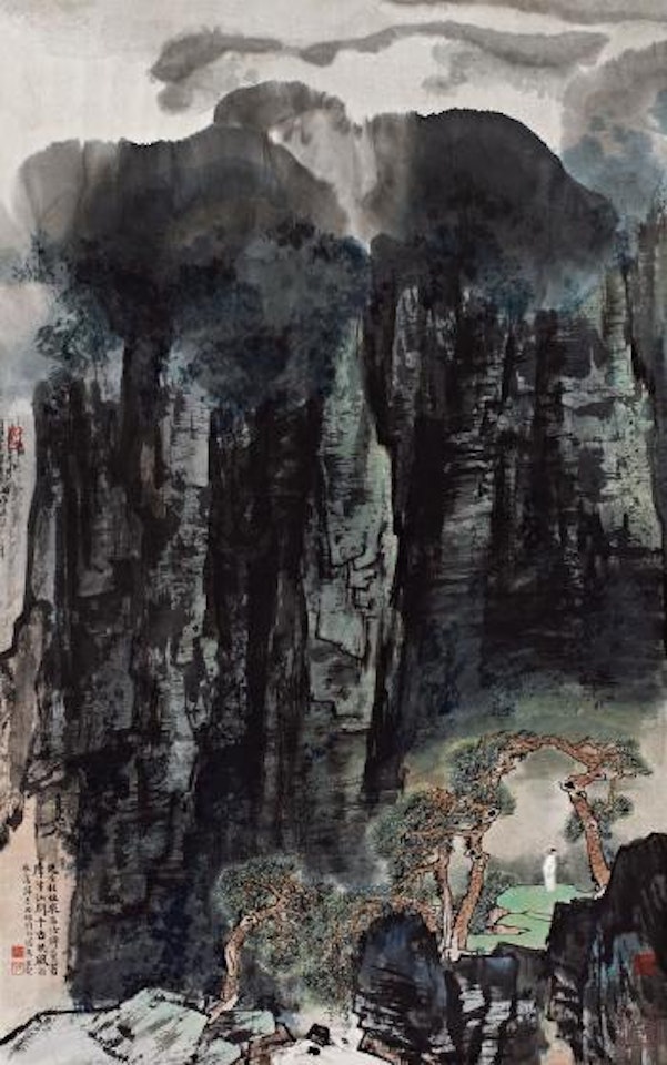 Scholar appreciating scenery by Liu Danzhai