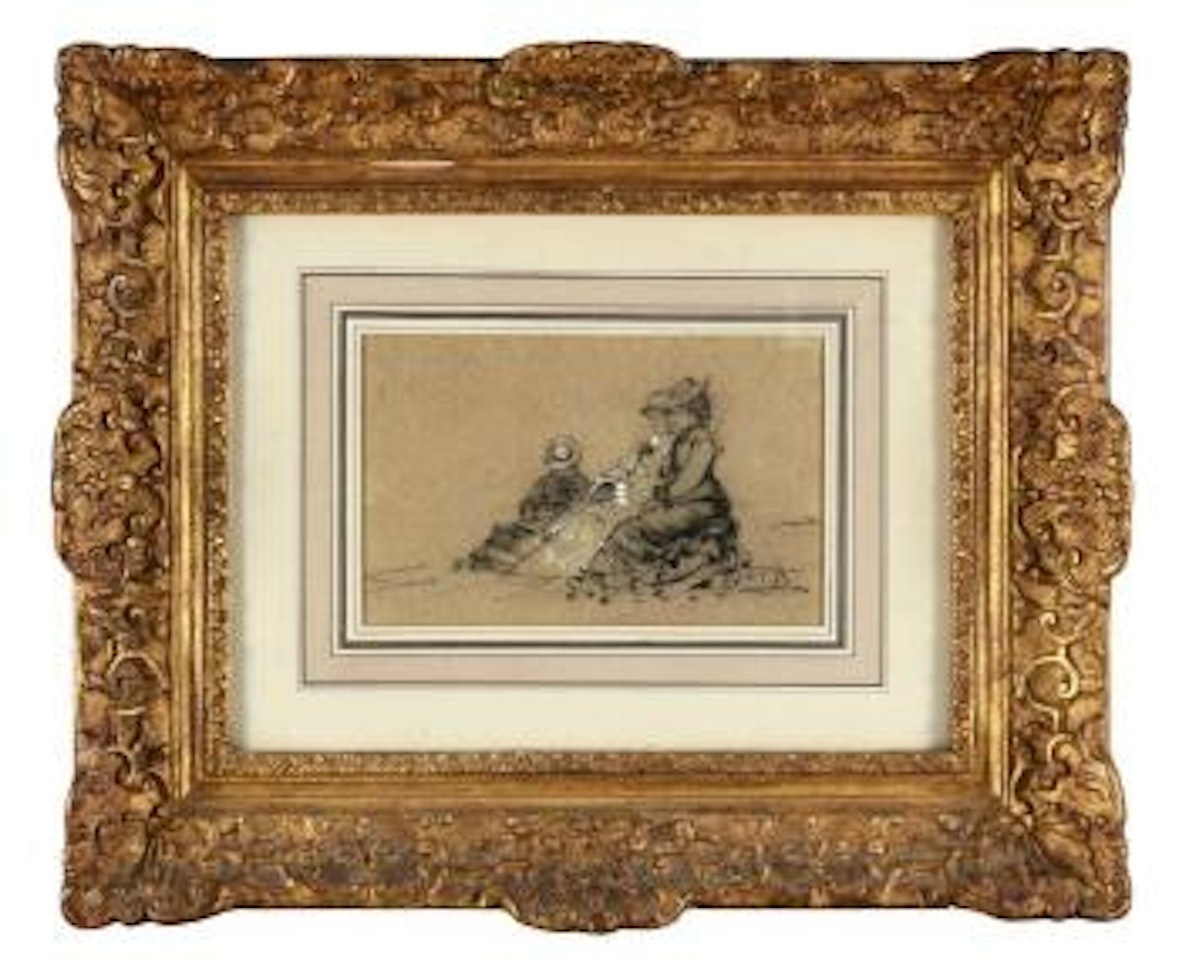 Femmes au bord de la mer by Eugène Boudin