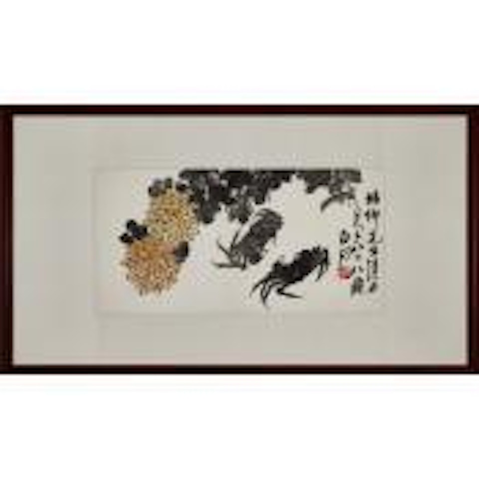 Crabs and Chrysanthemum 齊白石 蟹菊圖 by Qi Baishi