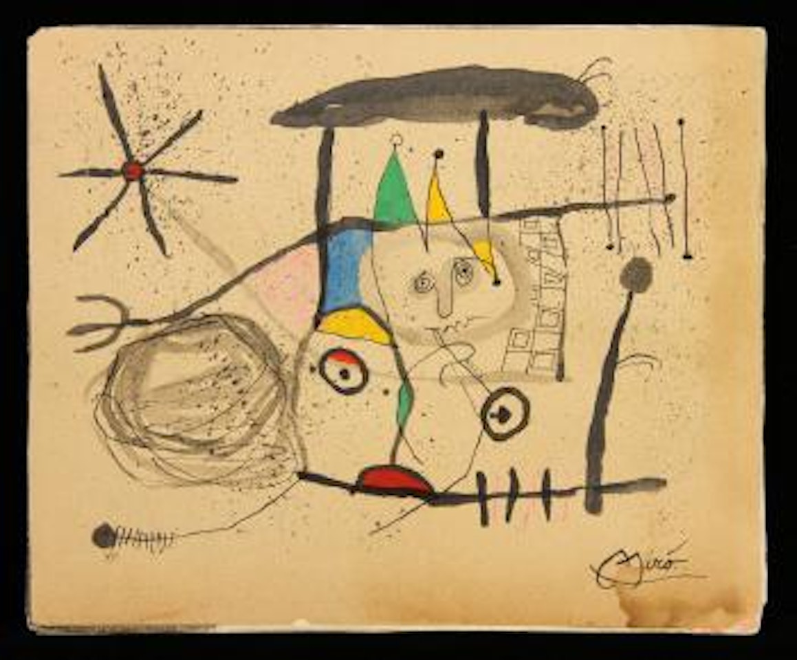 Abstract horn player by Joan Miró