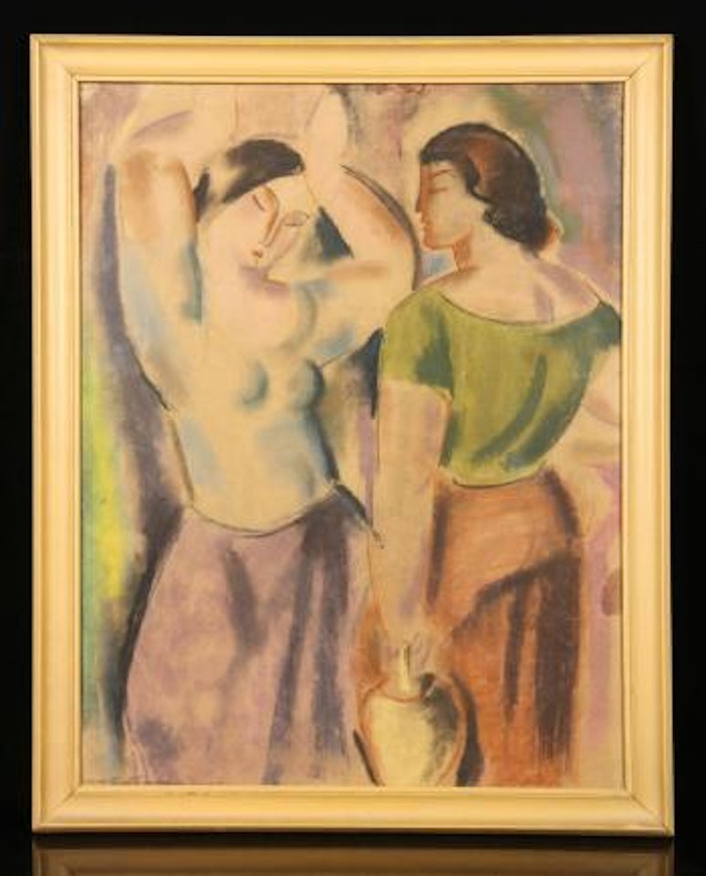 Two women holding baskets by Amedeo Modigliani