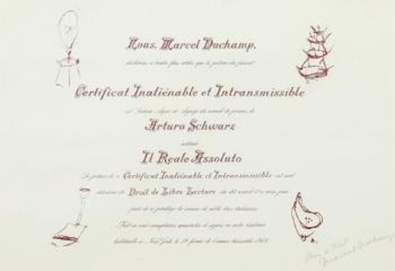 Certificate de lecture, II reale absoluto by Marcel Duchamp