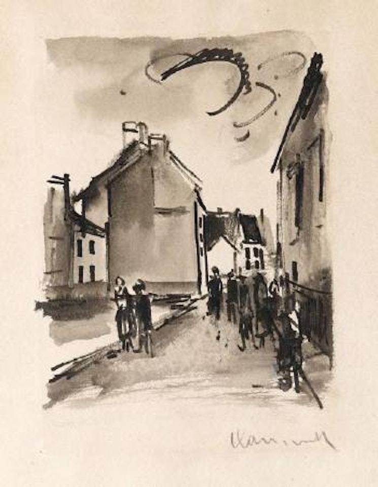 Rue animée by Maurice de Vlaminck