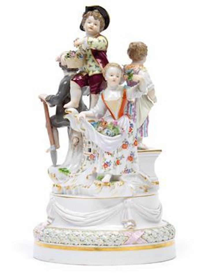 A small gardener group with 5 children by Johann Joachim Kändler