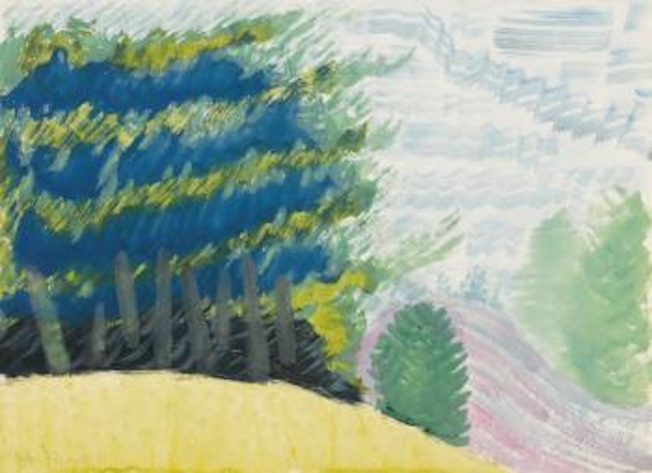 Evergreen in Spring (Mountains and River) by Milton Avery