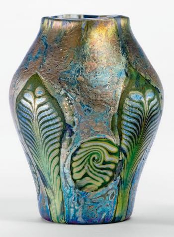 'Cypriote Peacock Feather' vase by Tiffany Studios