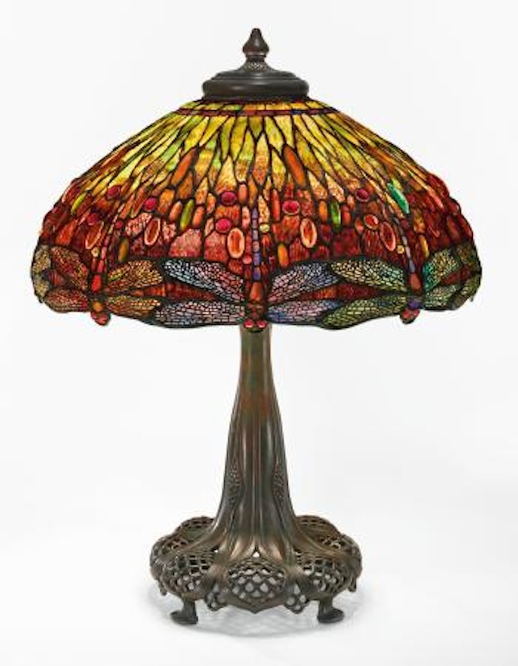 An important 'Dragonfly' table lamp from the collection of Andrew Carnegie by Tiffany Studios