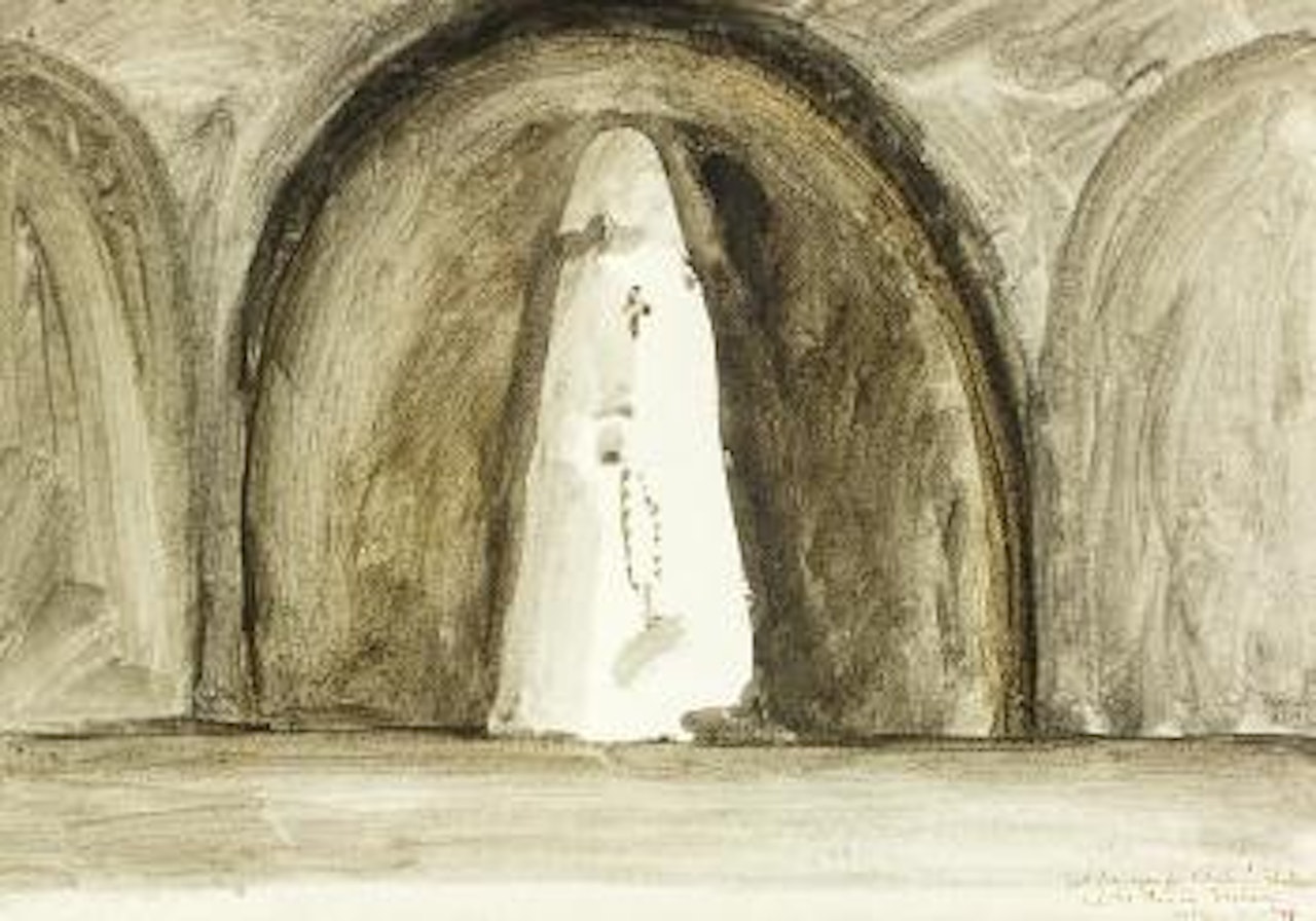 Set design for Whiting’s 'The Devils', Globe Theatre, Dunedin by Ralph Hotere