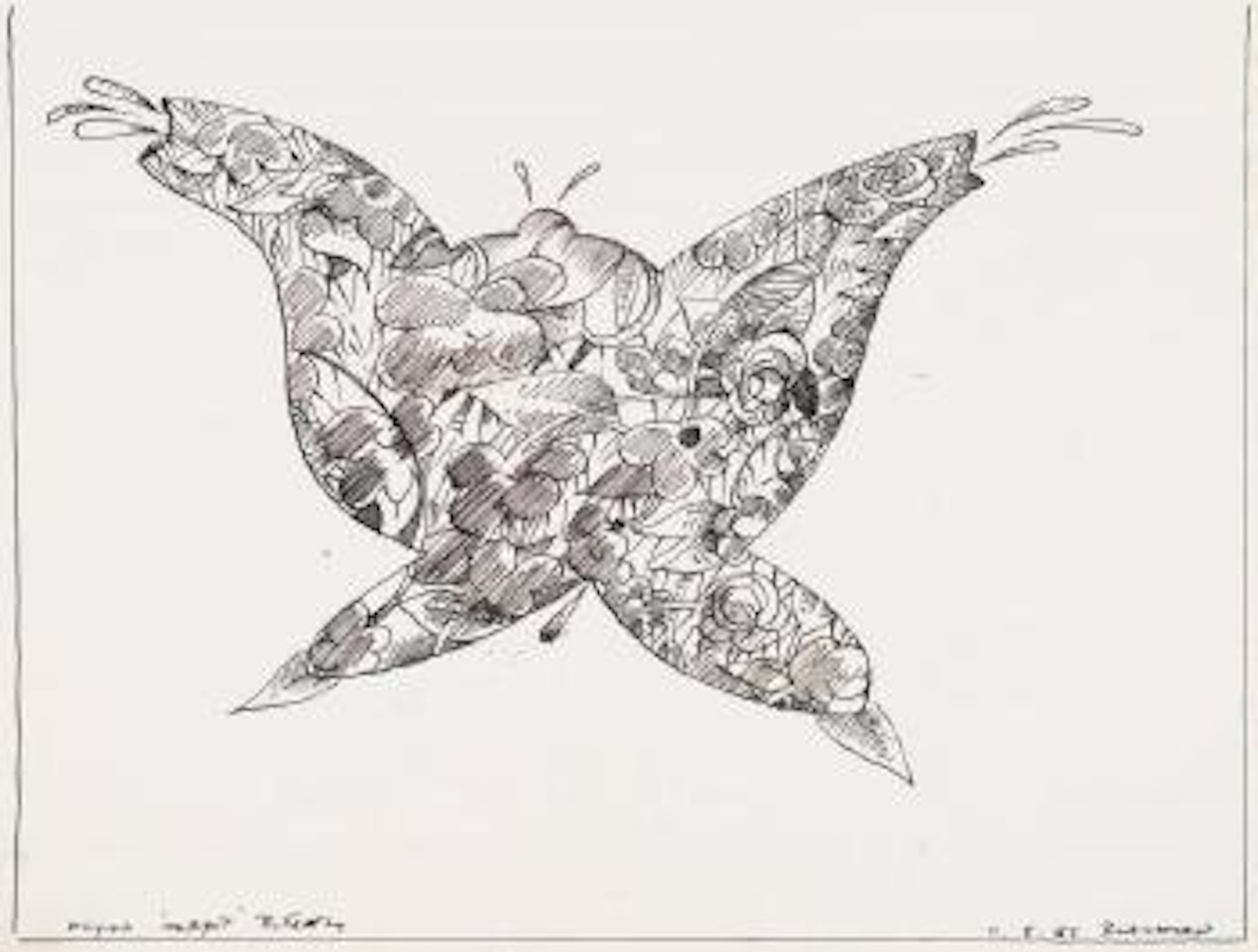 Flying teapot butterfly by Charles Blackman