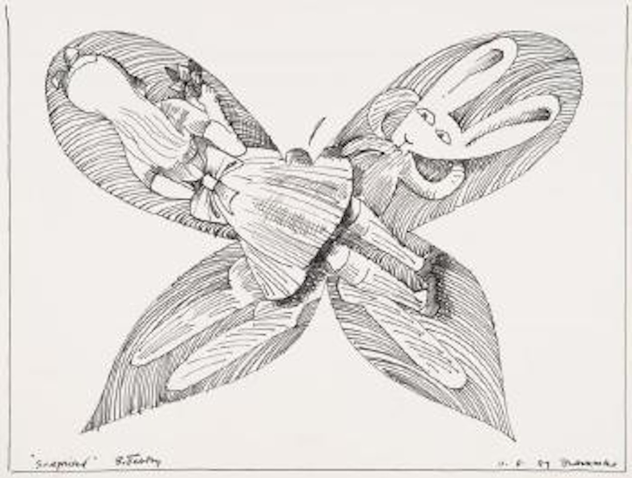 Surprised butterfly by Charles Blackman