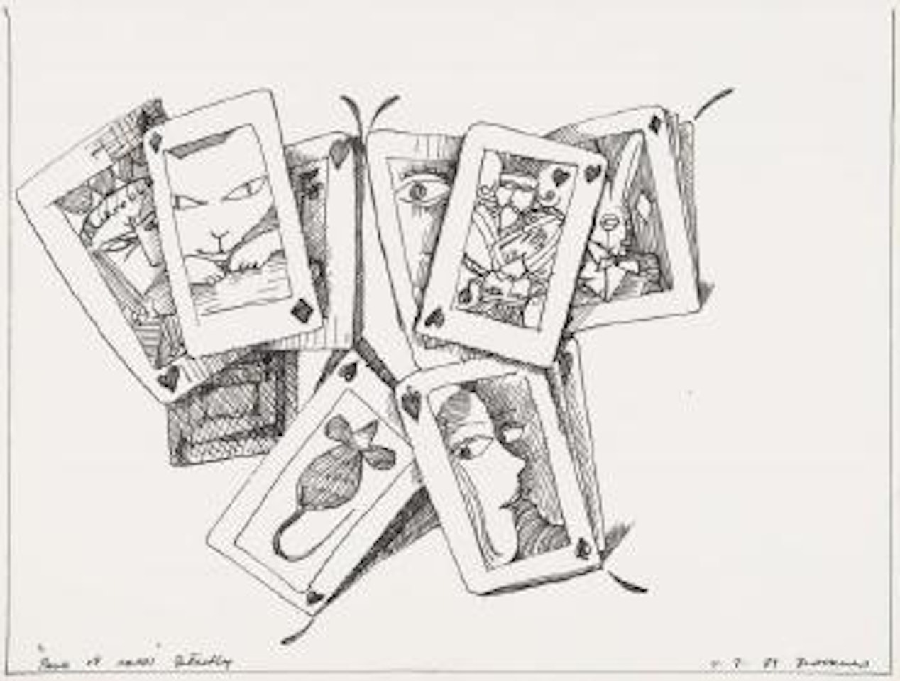 Pack of cards butterfly by Charles Blackman