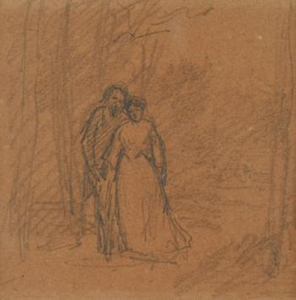 Couple on a Forest Path by Camille Pissarro