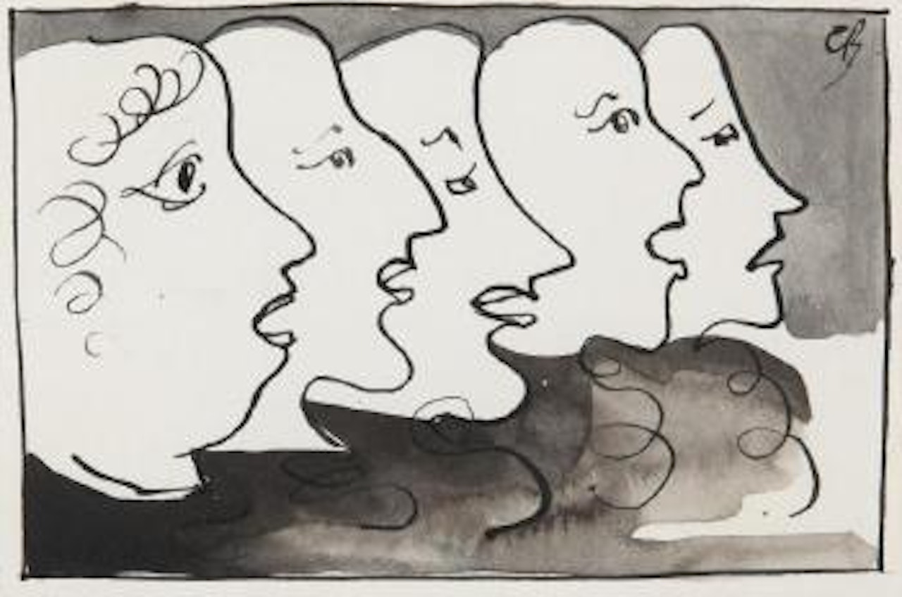 Talking diners by Charles Blackman