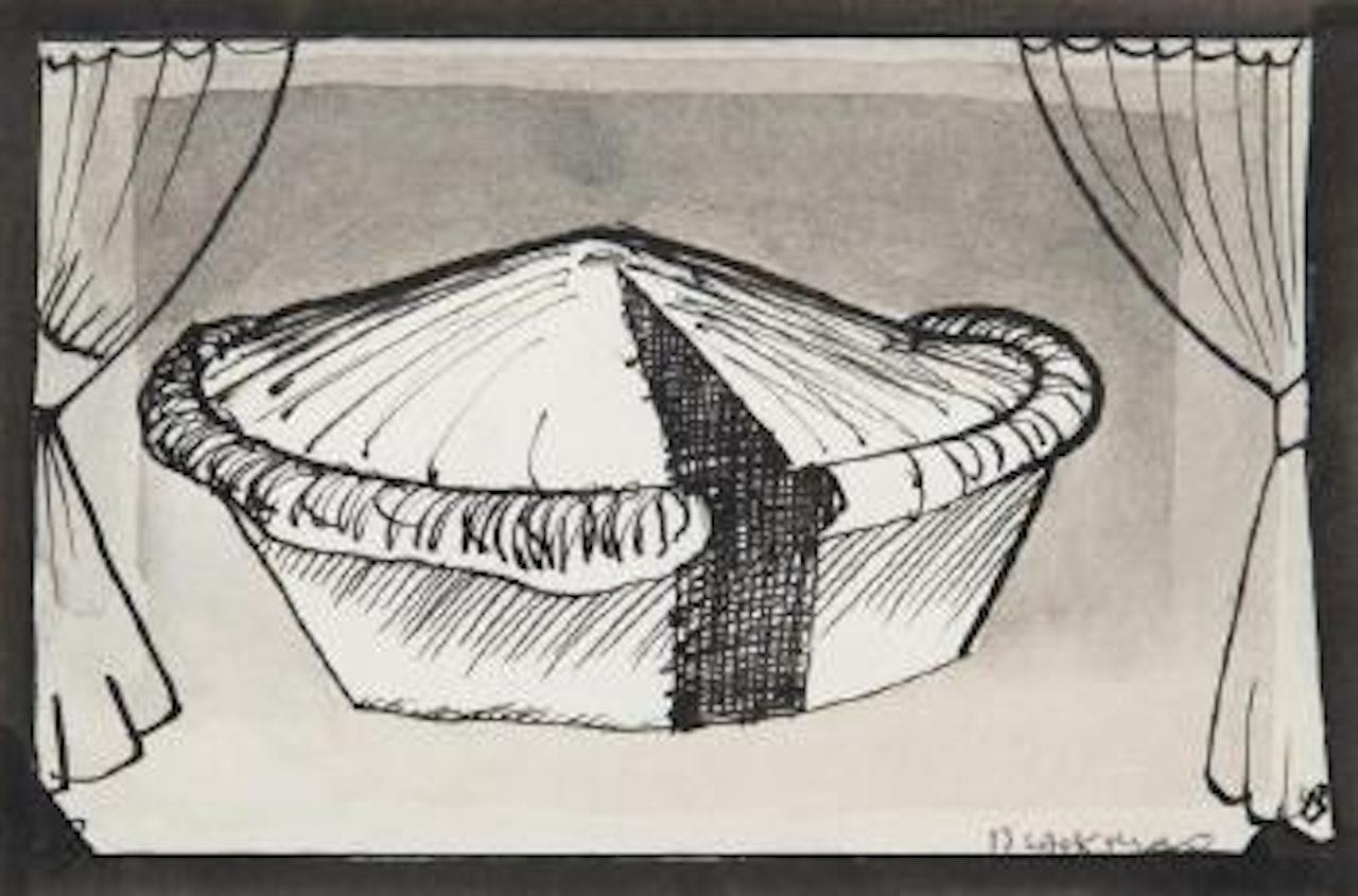 Pie on the stage by Charles Blackman