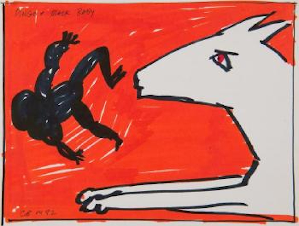 Dingo and black baby by Charles Blackman
