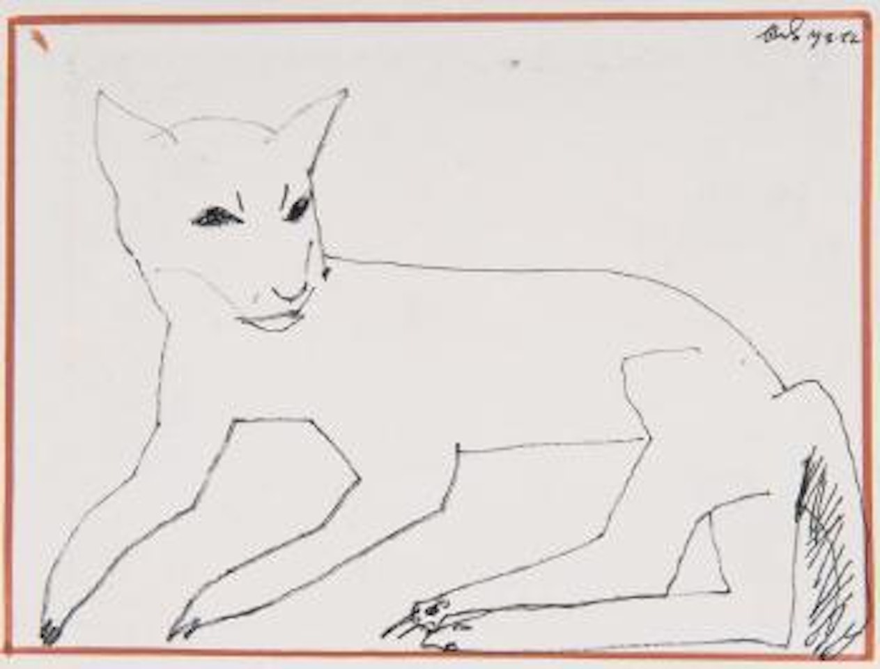 Untitled (big cat) by Charles Blackman