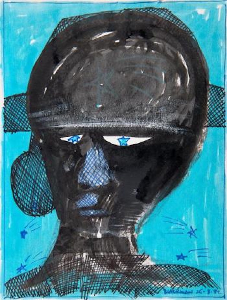 Untitled (dark face) by Charles Blackman
