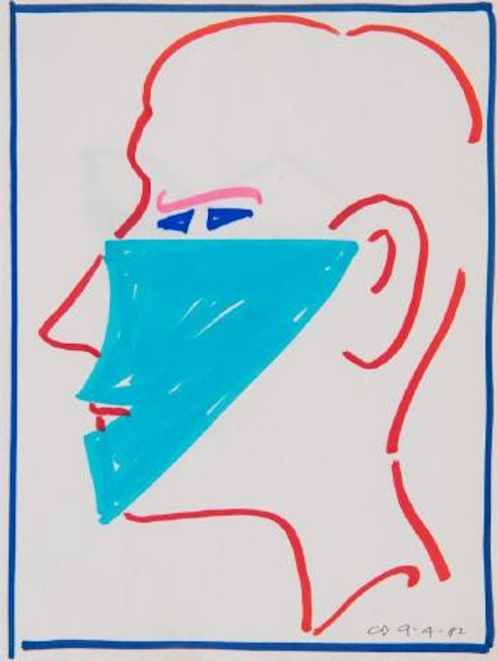 Untitled (Portrait in profile) by Charles Blackman