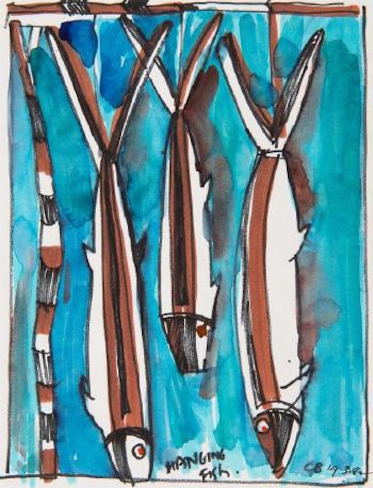 Hanging fish by Charles Blackman