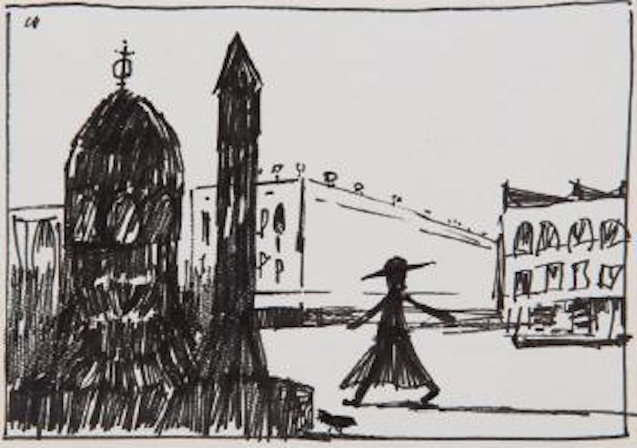 School girl in the square by Charles Blackman