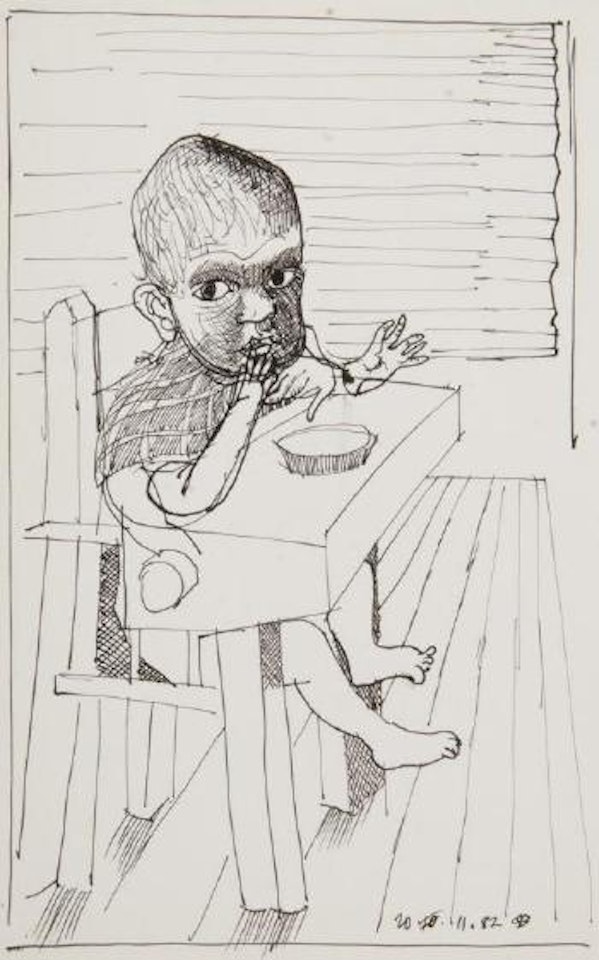 Child eating by Charles Blackman