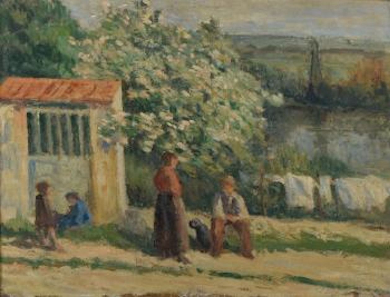 Personnages dans un jardin by Maximilien Luce