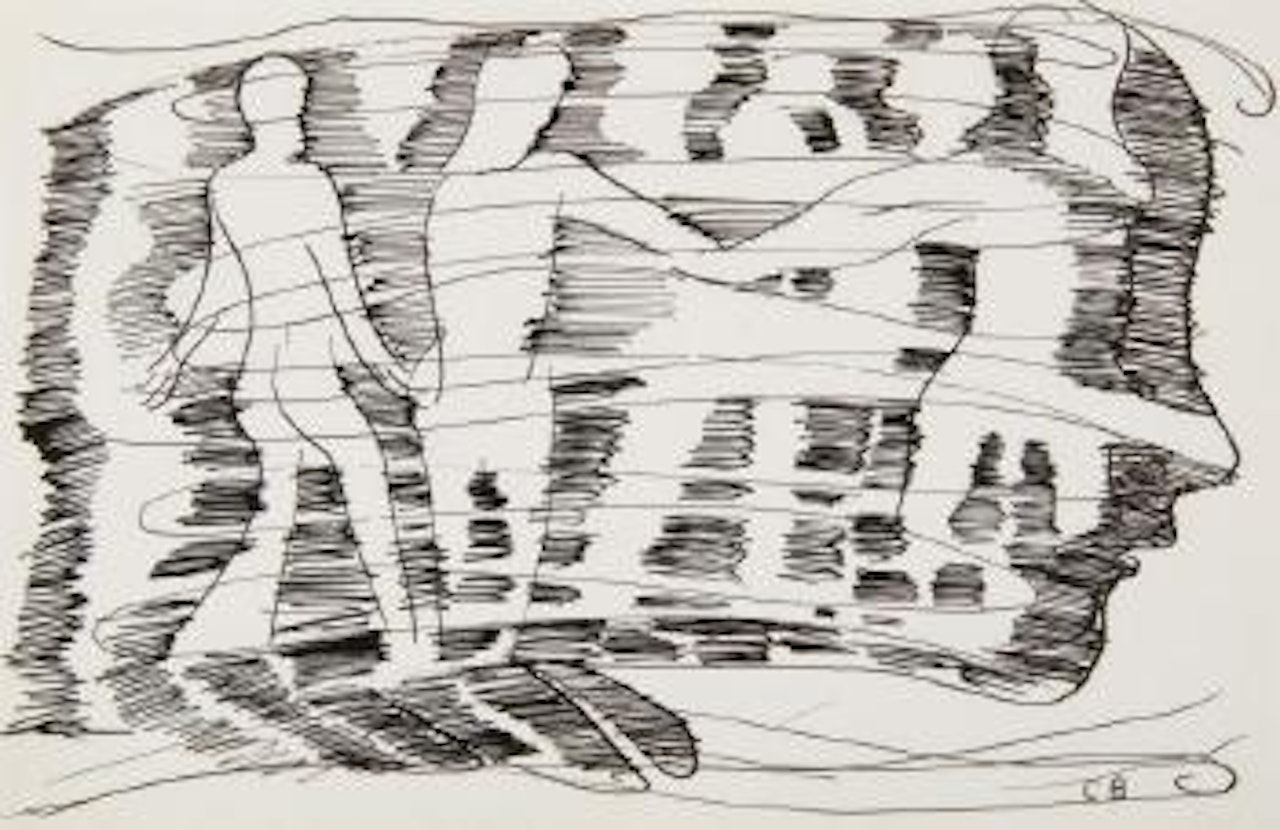 Whirling figures by Charles Blackman