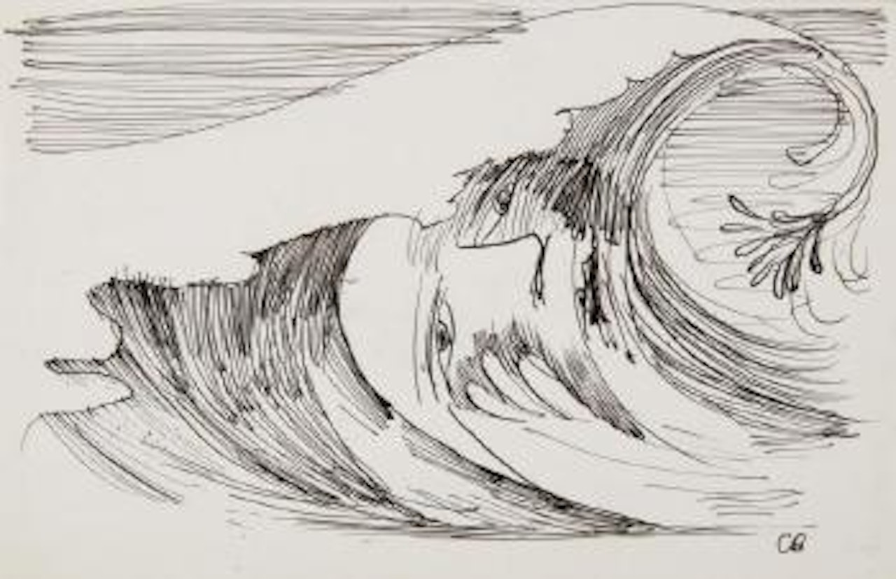 Wave and face by Charles Blackman