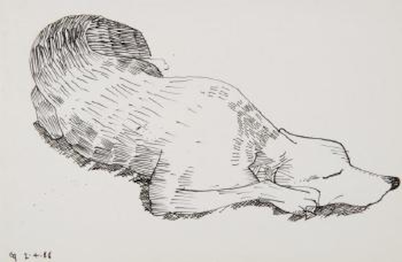 Resting dog by Charles Blackman