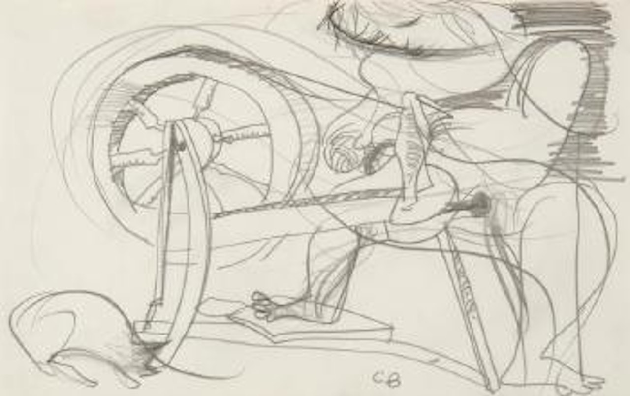 Boy with a bike by Charles Blackman