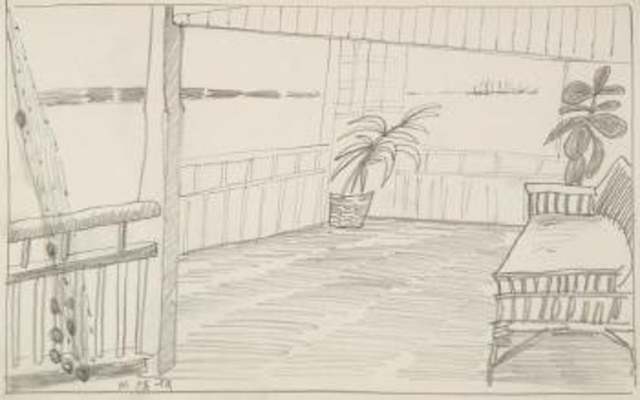 Beach hut by Charles Blackman