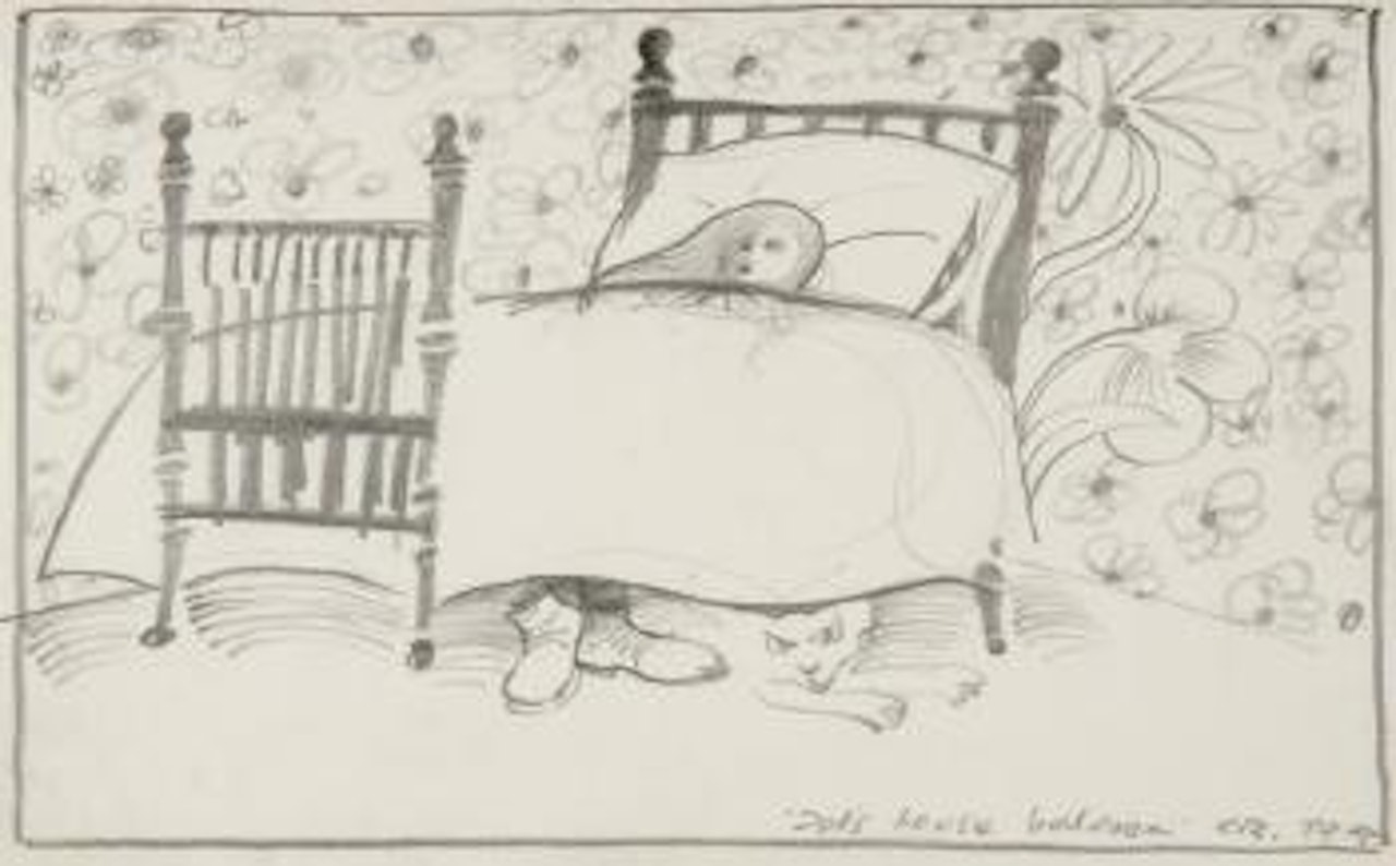 Doll's house bedroom by Charles Blackman