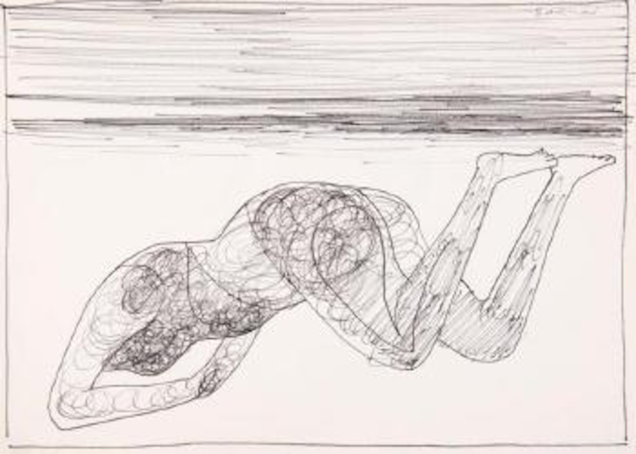 Upside down figure by Charles Blackman