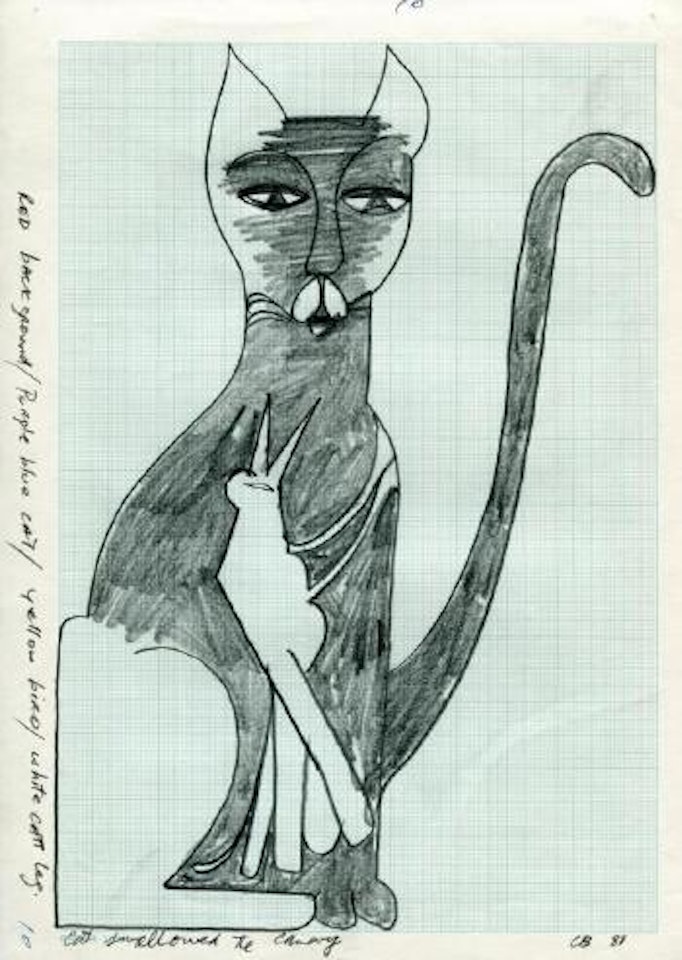 Cat swallowed the canary by Charles Blackman
