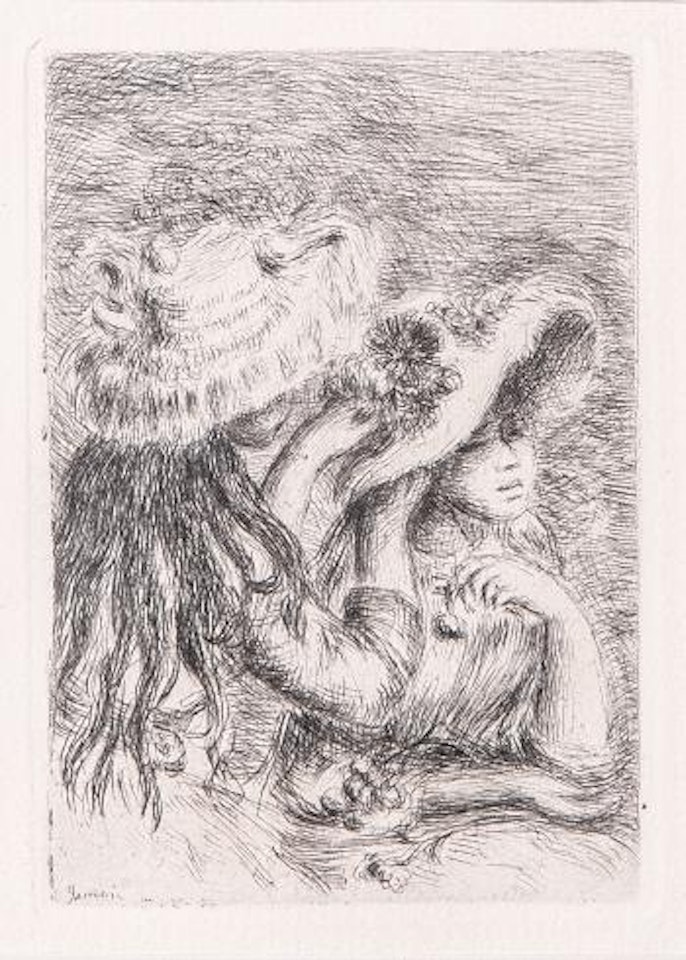 Le chapeau épinglé (La fille de Berthe Morisot et sa cousine) by Pierre-Auguste Renoir