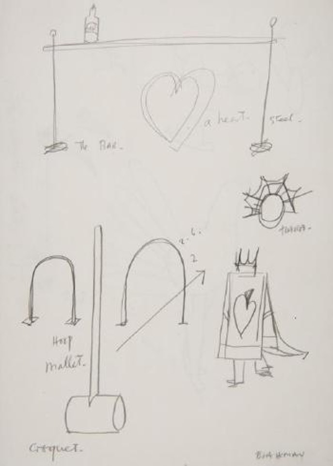 Queen of hearts and croquet by Charles Blackman