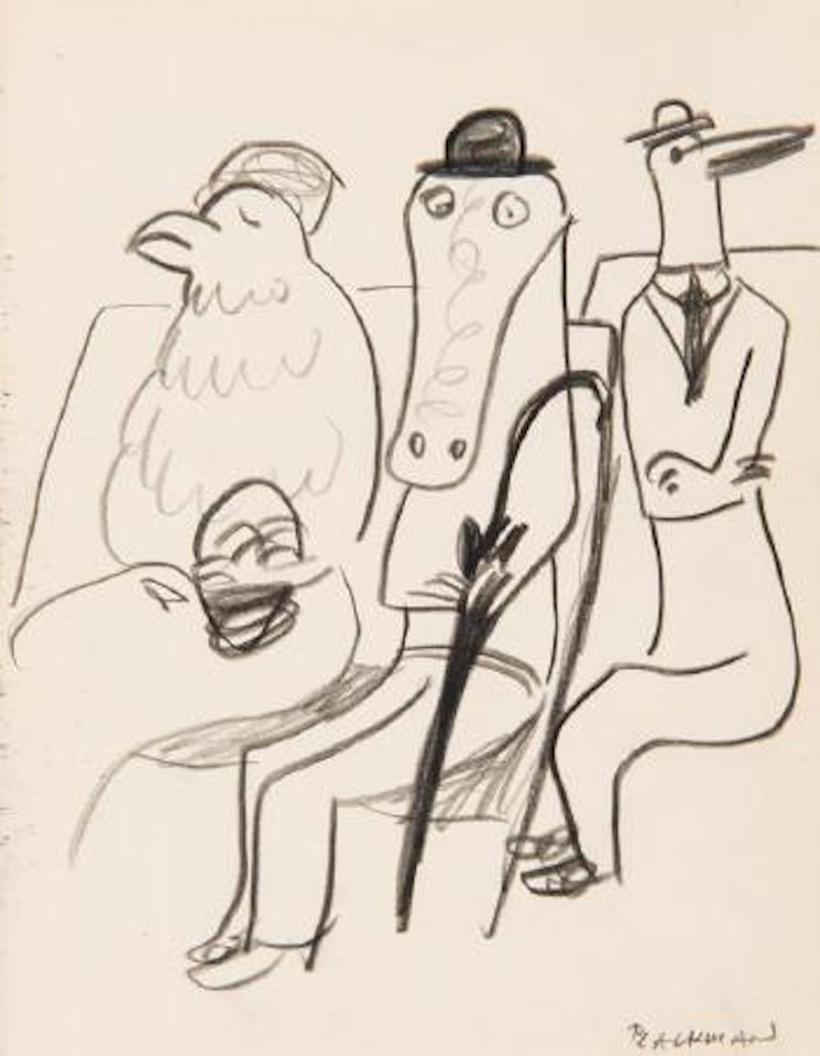 Seated animals by Charles Blackman