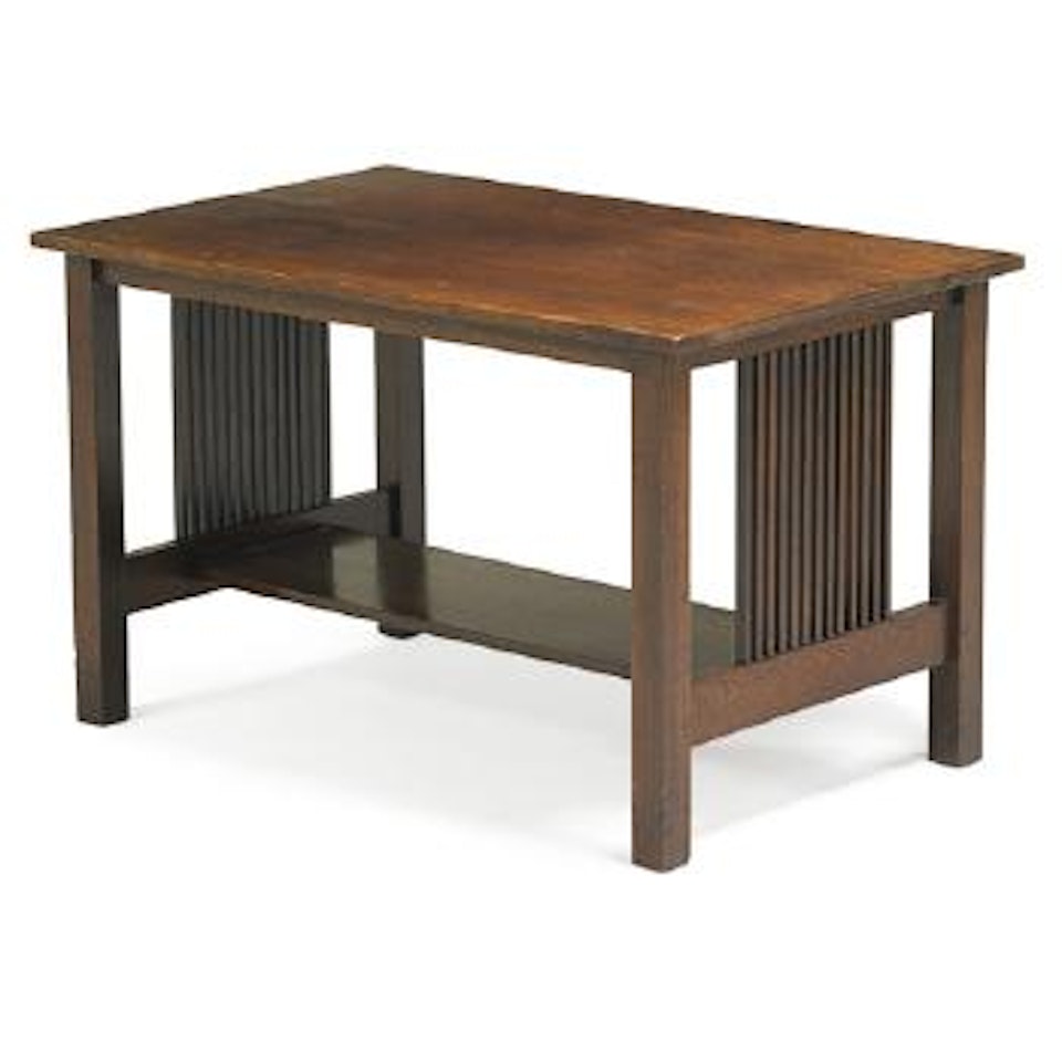 Spindle library table by Gustav Stickley