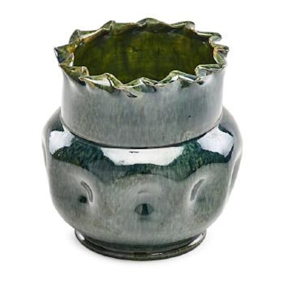 Large dimpled vase by George E. Ohr