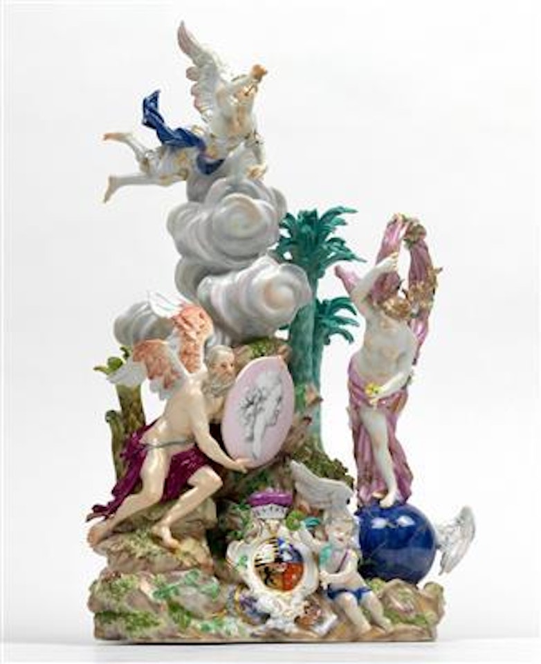 The ‘Glorification of the Prince Electorate of Saxony’ is an exceptional figural group by Johann Joachim Kändler