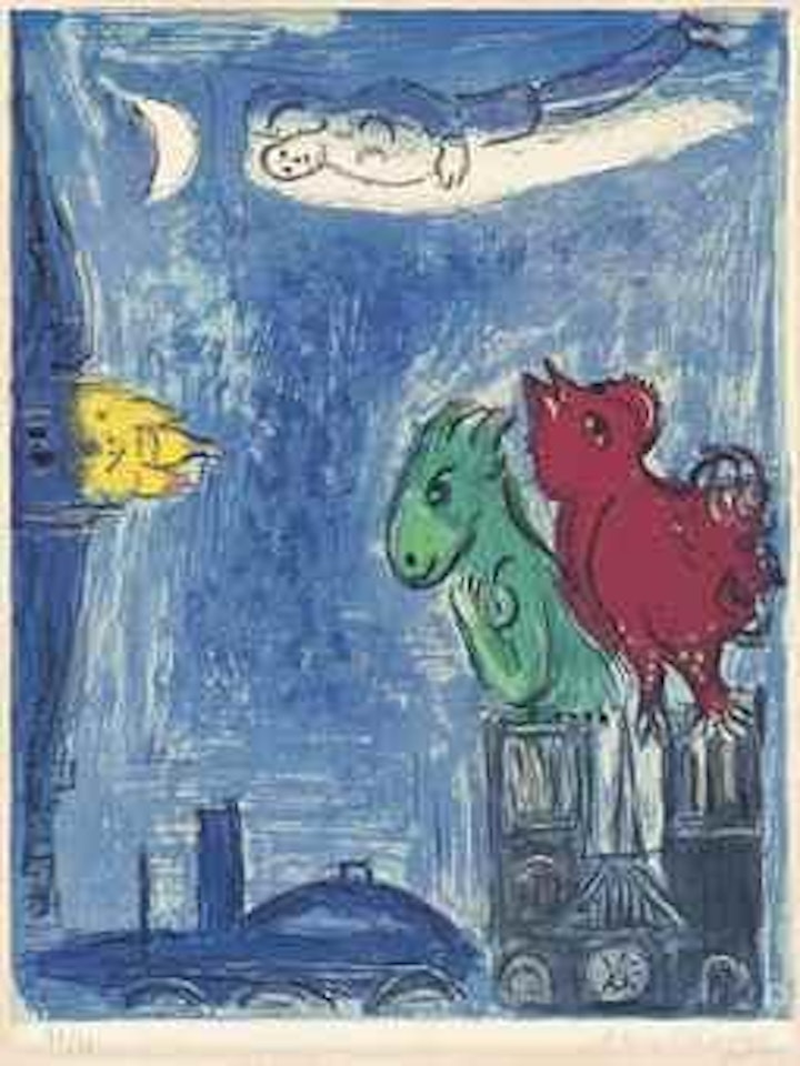 Les Monstres de Notre-Dame, from: Derrière Le Mirroir by Marc Chagall