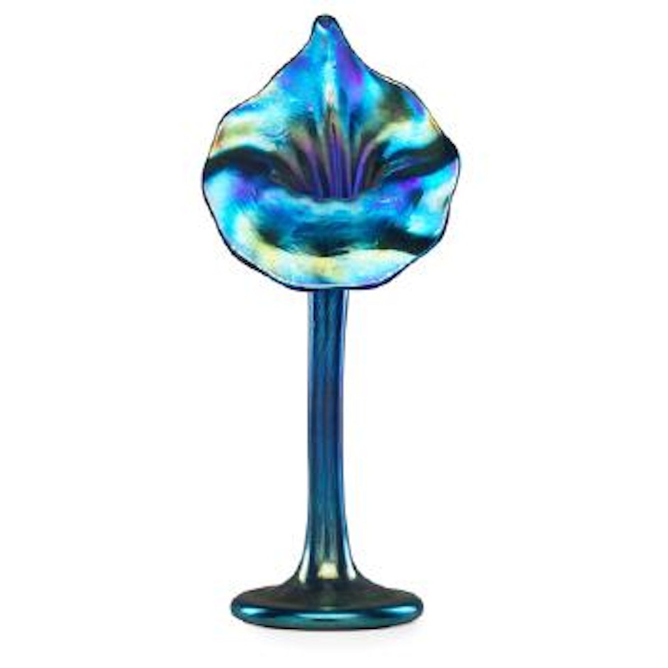 Blue Favrile jack-in-the-pulpit vase by Tiffany Studios