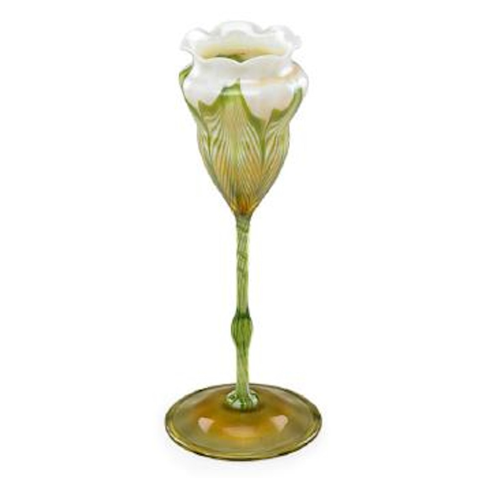 Floriform pulled-feather vase by Tiffany Studios