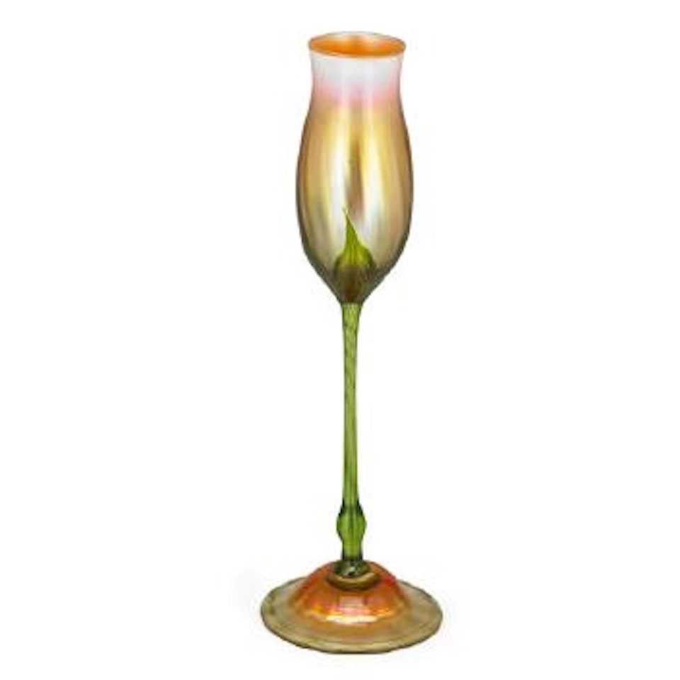 Tall floriform vase by Tiffany Studios