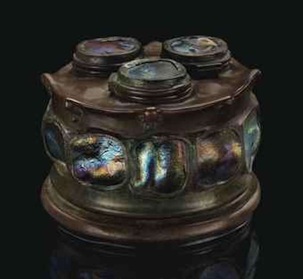 A 'Turtleback Tile' Inkwell by Tiffany Studios
