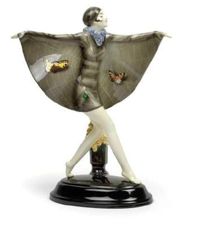 A figure 'Captured Bird', striding to the right by Josef Lorenzl